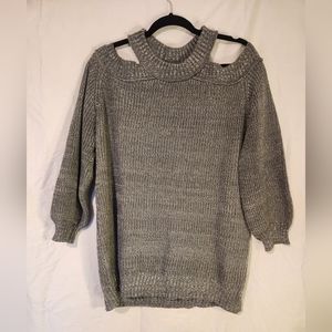 XL gray sweater criss-cross 3/4 sleeve